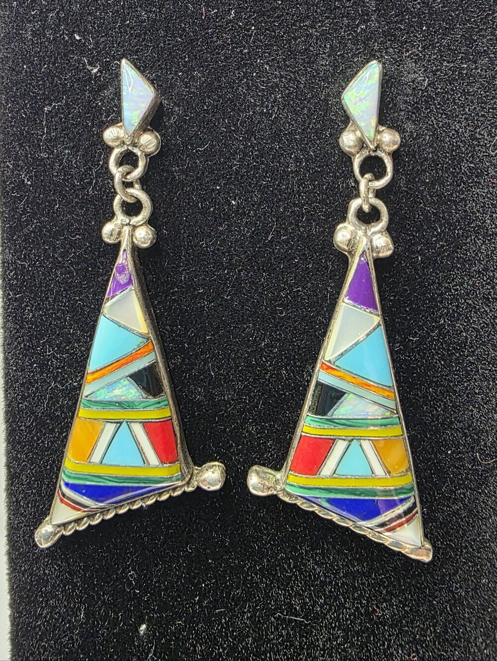 Southwestern Artesian Genstone Inlaid Earrings